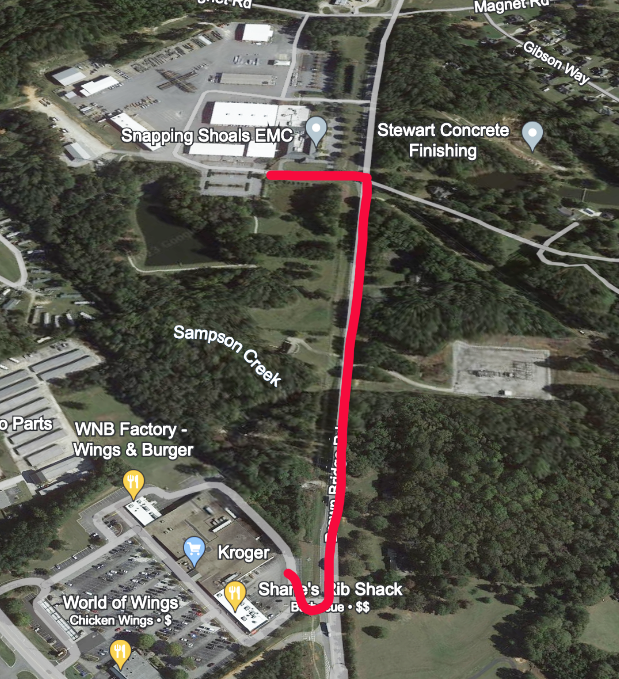 Supplied map of the general area associated with the 2021 trailer investigation