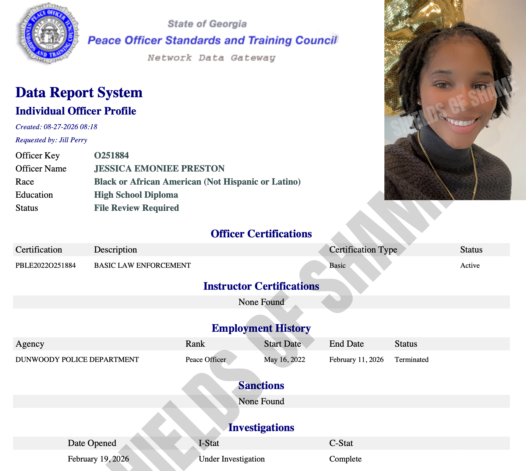 Jessica Preston investigation graphic