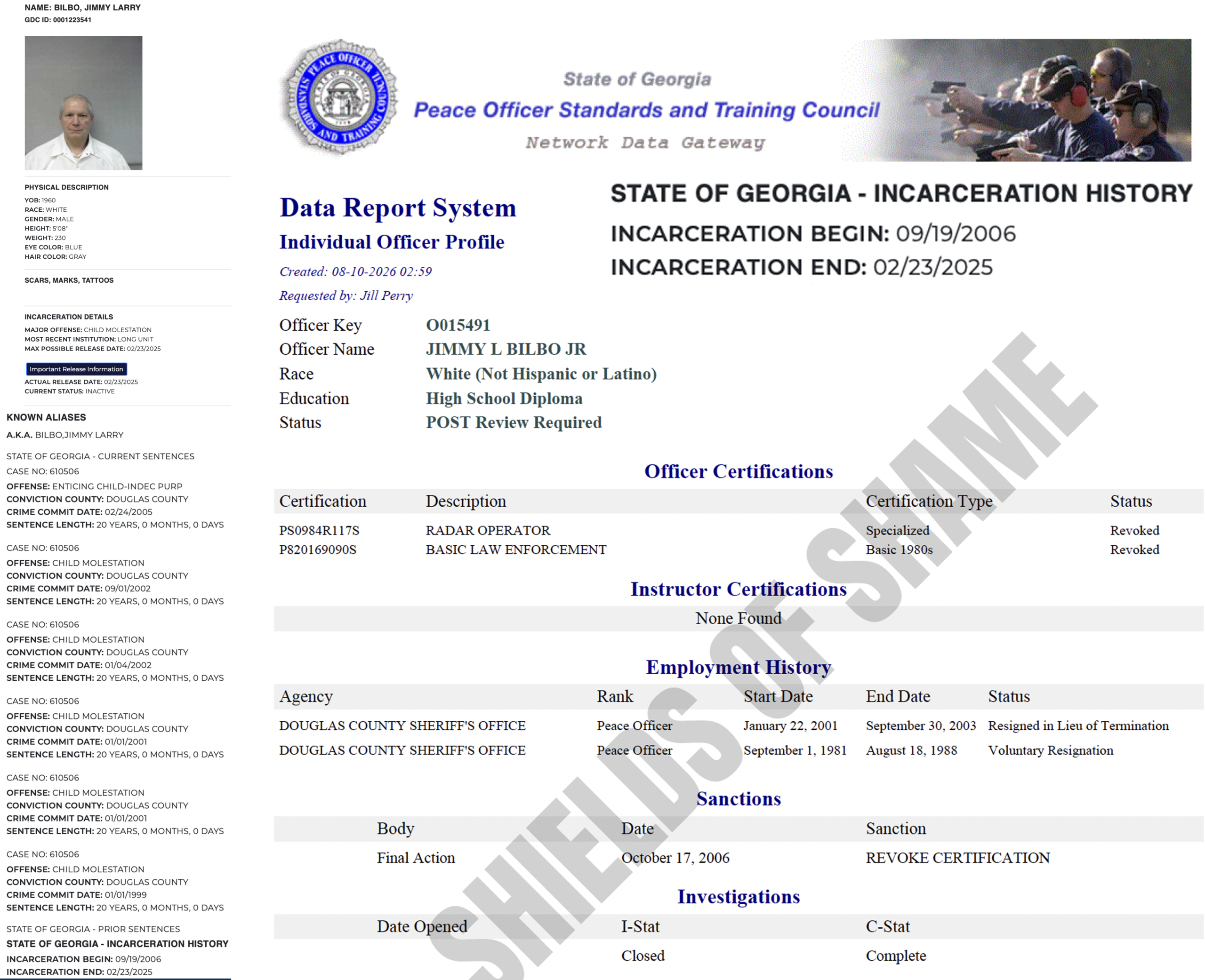 Supplied GDIC related case image for Jimmy Larry Bilbo