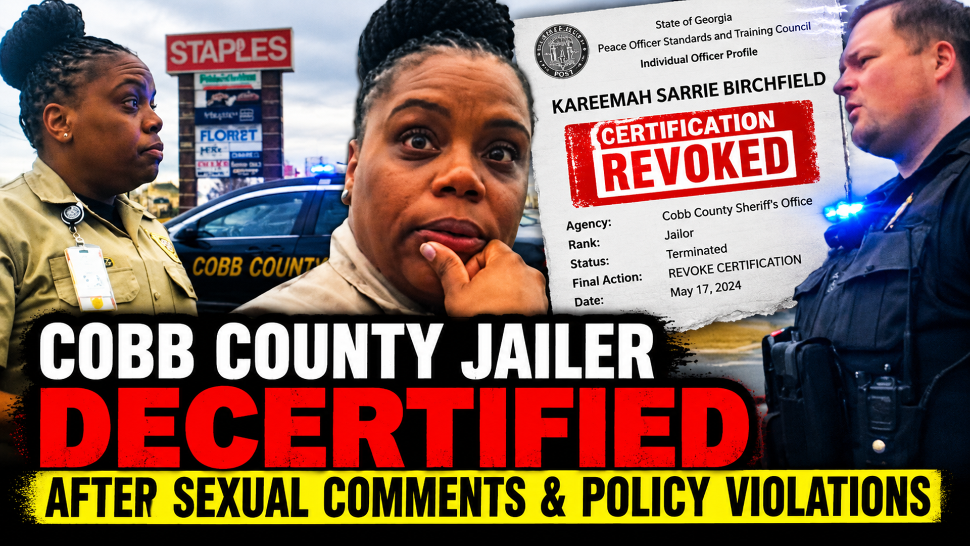 Shields of Shame case thumbnail: Kareemah Sarrie Birchfield, former Cobb County jailer