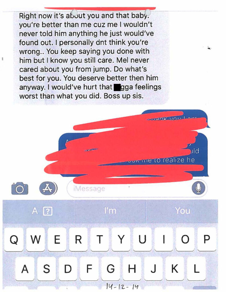 Exhibit page 174. Third-party relationship advice, not an official finding. Screenshot excerpts should be interpreted with the full investigative file.